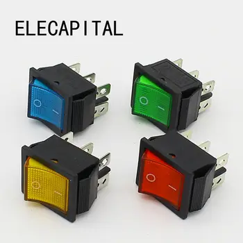 

1pcs brass spare parts illuminuted 6 pins rocker switch with lamp