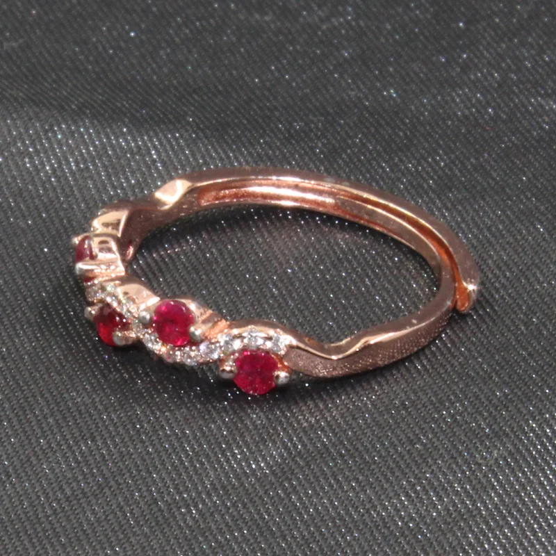Ювелирные изделия colife Мода 925 Серебряное кольцо с рубином для молодой девушки 2,5 мм круглое натуральное рубиновое серебряное кольцо из стерлингового серебра, рубиновое ювелирное изделие