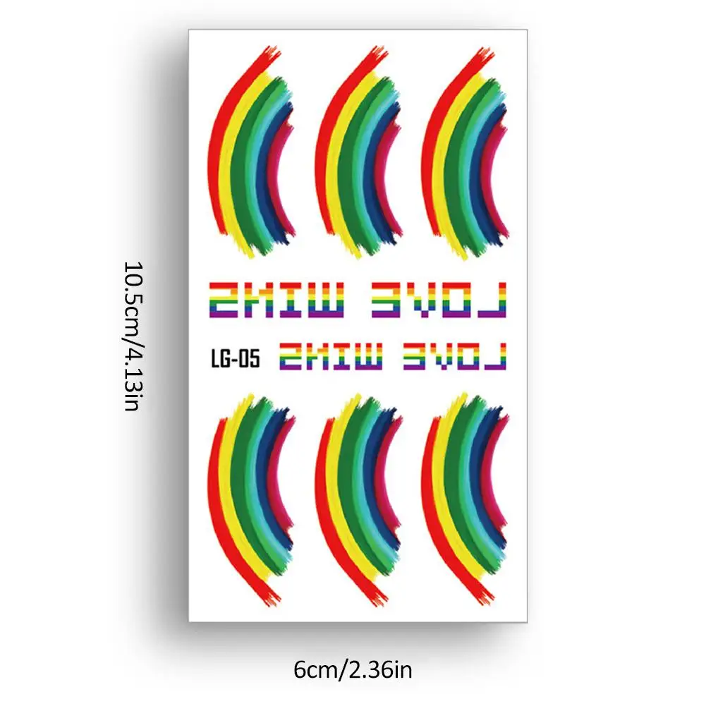 Temporary Tattoo Sticker Gay Pride Love Rainbow Pride Flag Stickers Ribbon Parades Festival Party Favors Supplies Decorations