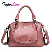 Toposhine масло воск кожа женская сумка новая мода высокое качество большой емкости Повседневная дикая сумка через плечо