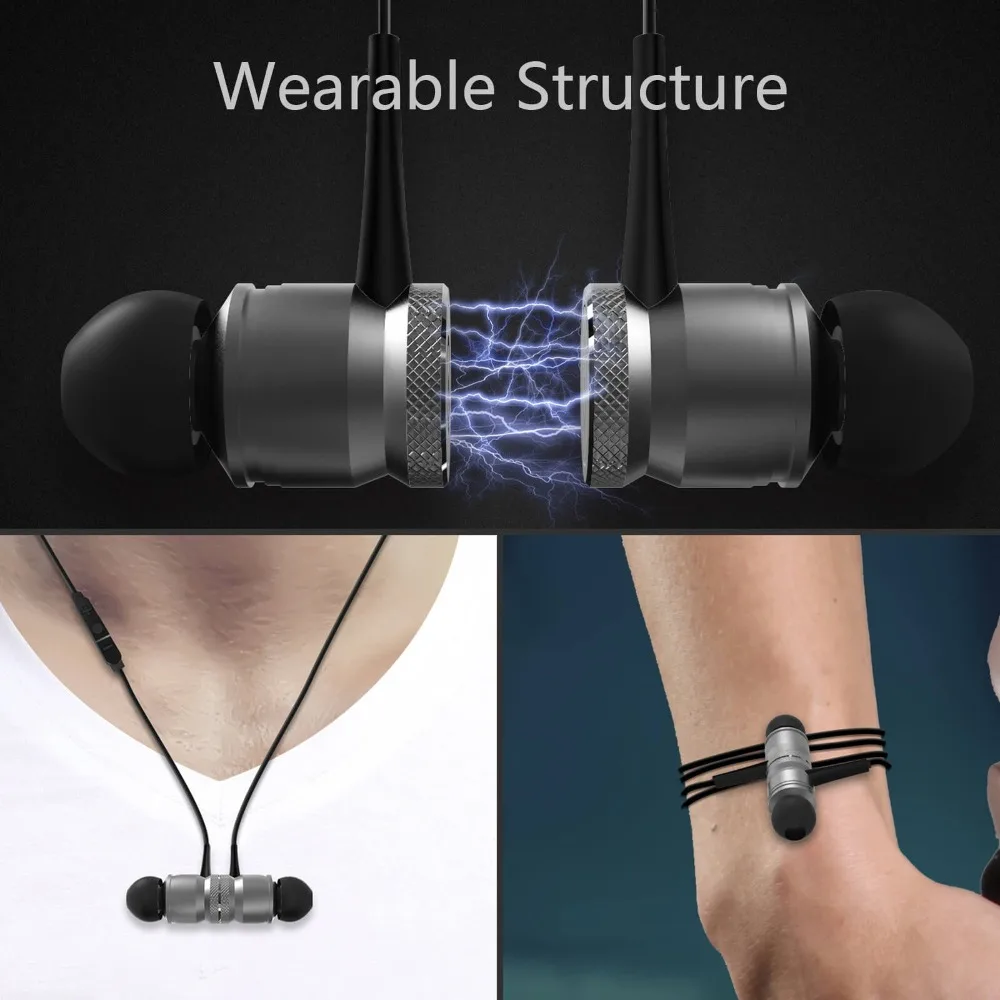 Goedkoop M2 Sport Running EarphoneBluetooth V4.1 Draadloze Stereo In Magneet Oordopjes Met Microfoon Oortelefoon Voor iphone Sumsang Xiaomi