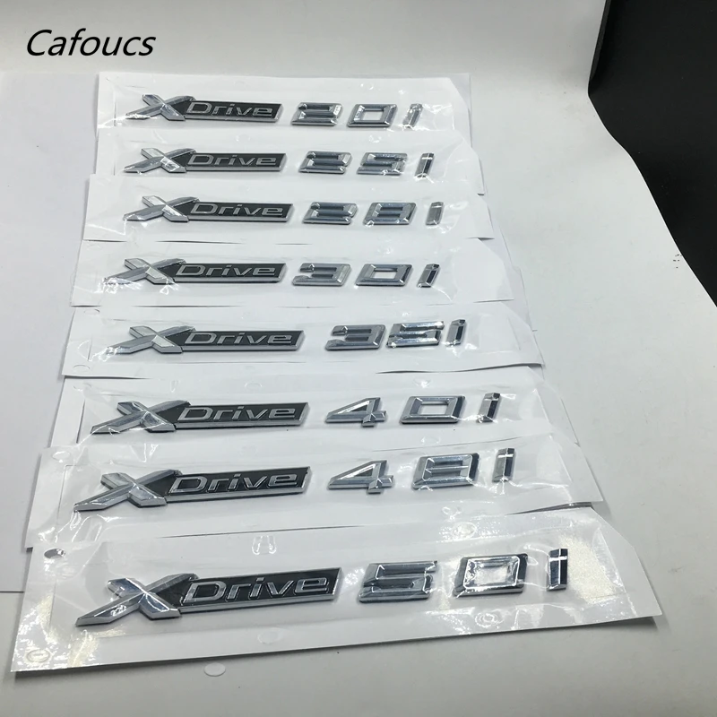  Cafoucs ABS Chrome Car XDrive Logo Emblem Trim Sticker X Drive 20i 25i 28i 30i 35i 40i 48i 50i For 