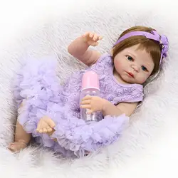 55 см мягкие силикагель Кукла Reborn Baby, куклы реалистичные младенцев играть дома игрушка для одежда на Рождество подарок на день рождения