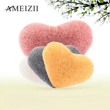 Ameizii 1 шт. сердце Форма уход за кожей лица губка Чистящая Лицевая ГУБКА уход за кожей лица Губка для мытья лица чистящий инструмент для очищения кожи спонж-пуховка для лица Уход
