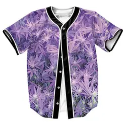 Purple Haze Джерси Летний стиль с кнопками 3D принтом хип-хоп Уличная Для мужчин рубашки Повседневная рубашка Топ тройники