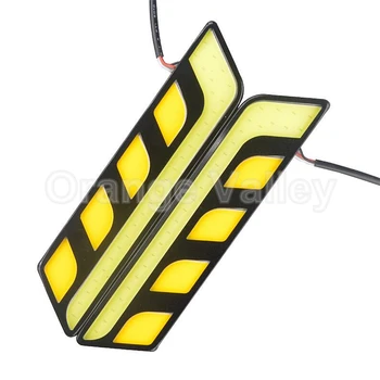 

10pcs/lot Ultrabright LED COB Fog Lamp Car Daytime Running DRL Waterproof With Yellow Turn Signal Driving Light