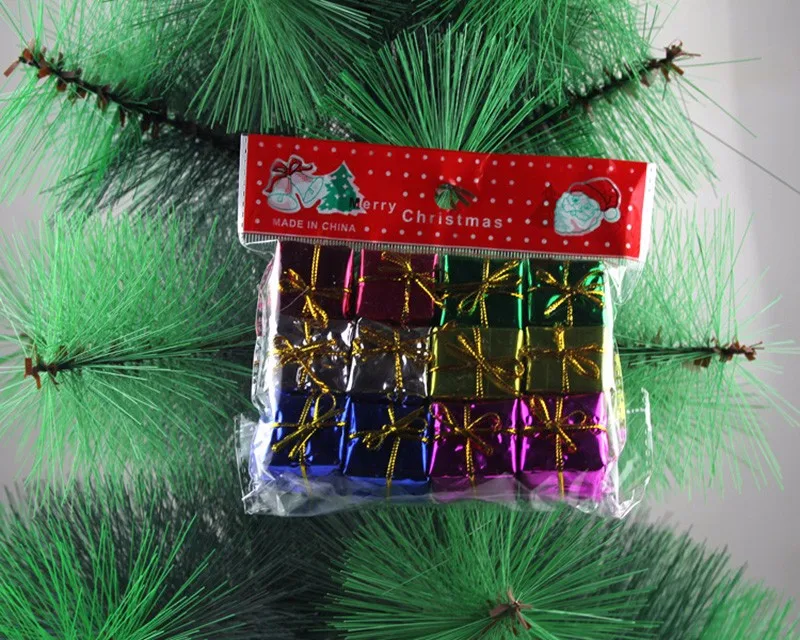 144 шт./лот многоцветный Рождество коробка Рождество Аксессуары дерево Подвеска Box Рождество дерево Украшения Xmas ремесел подарок