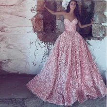 Великолепное Кружевное бальное платье с цветочной аппликацией, вечерние платья, модные милые длинные розовые платья на выпускной в арабском стиле, robe de soiree