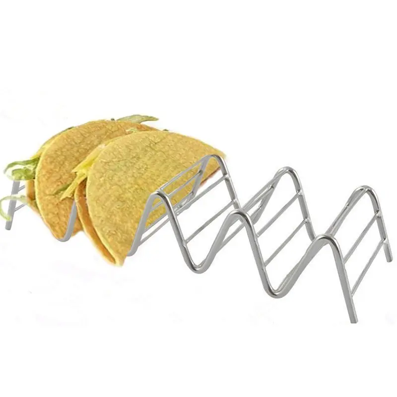 

2 Pieces Stainless Steel Taco Stand Wavy Mexican Taco Holder Tortilla Racks