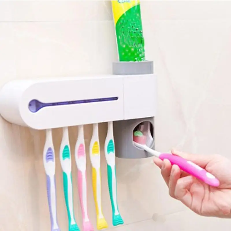 

Antibacteria 2 in 1 UV Light Ultraviolet Toothbrush Automatic Toothpaste Dispenser Sterilizer Toothbrush Holder Cleaner