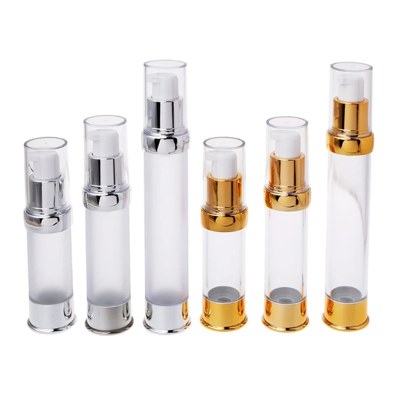 

Travel Airless Bottle Pump Empty Spray Cosmetic Vacuum Lotion Bottles 15/30/50ml TONG8