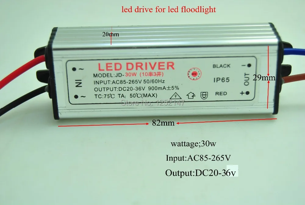 Led Driver DC20 36V 30W 900mA Led Power Supply Floodlight Driver (10