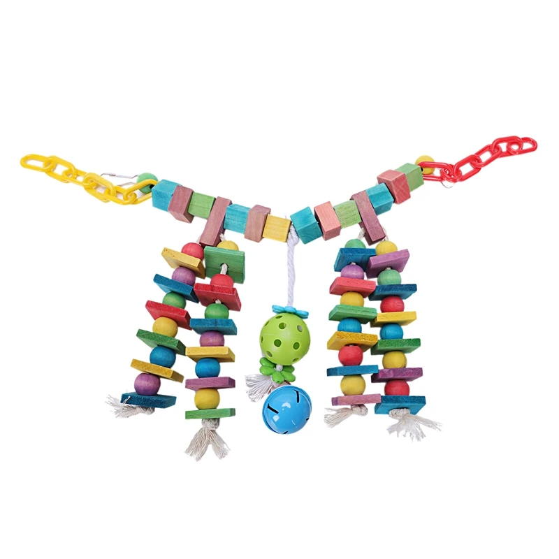

Bird Parrot Toys Play Set For Bird Cage, Colorful Chewing Hanging Swing Toy Bells, Ladder Swing For Small Parrots, Macaws, Par