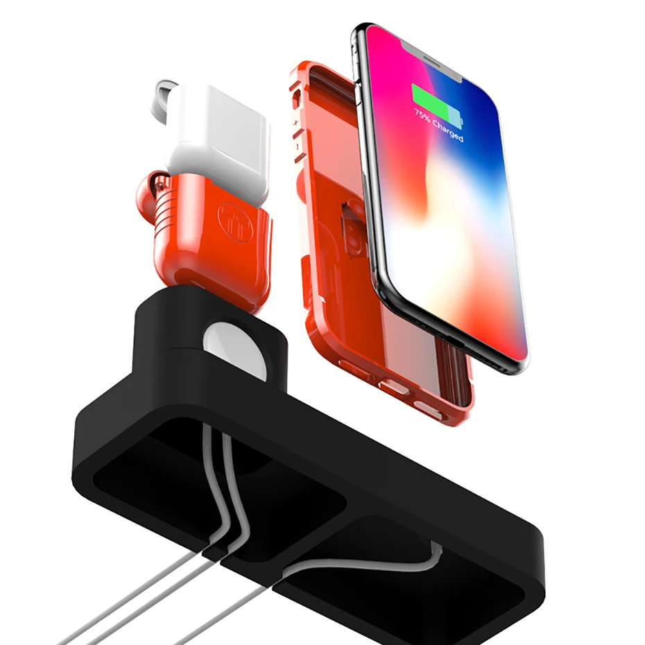 Silicone Charge Stand For Iphone X Iphone 8 Iphone 7 Desk Night Stand Dock Station For Apple Watch All Series Airpods Holder (10)