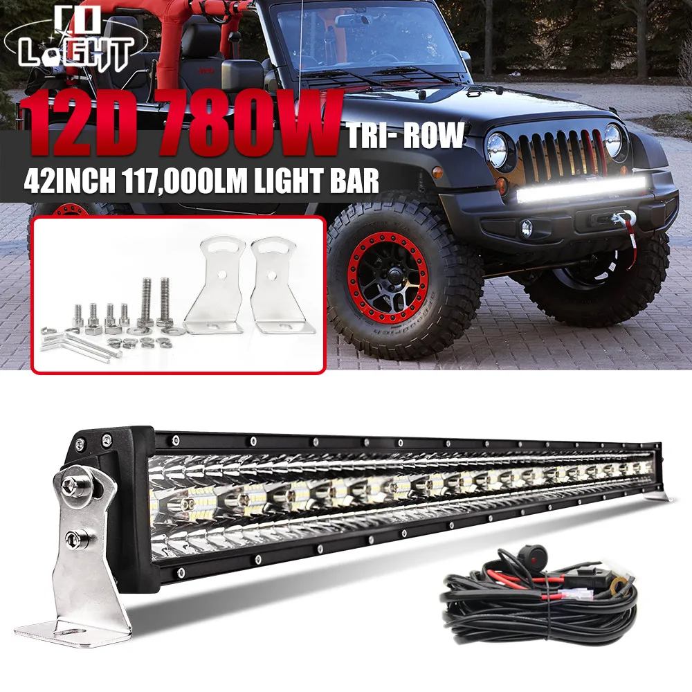 

CO LIGHT 3 Rows 42inch LED Bar 780W LED Light Bar Combo for Car Tractor Boat Offroad 4WD 4x4 Truck SUV ATV Driving Light 12V 24V