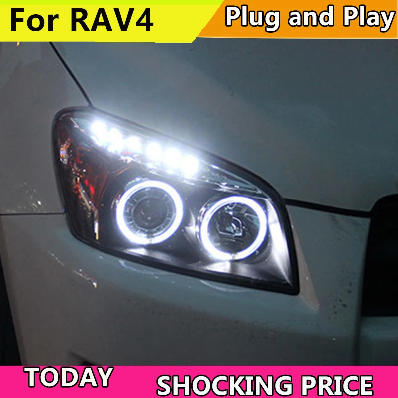 Car Styling Head lamp For Toyota RAV4 headlights 2009-2013 For RAV 4 LED Angel Eye DRL Q5 bi xenon lens h7 xenon Front light