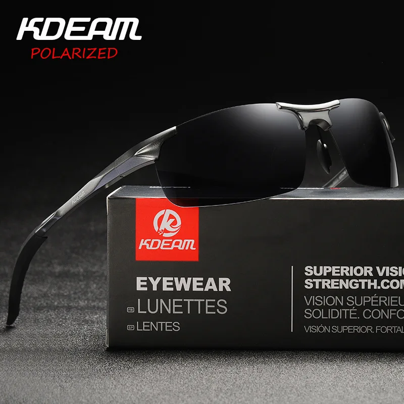

Sunglasses for Men from KDEAM Driving Polarized Sun Glasses Men's Fashion Pilot UV400 Eye-Protection Male Cool Sports Sunglasses