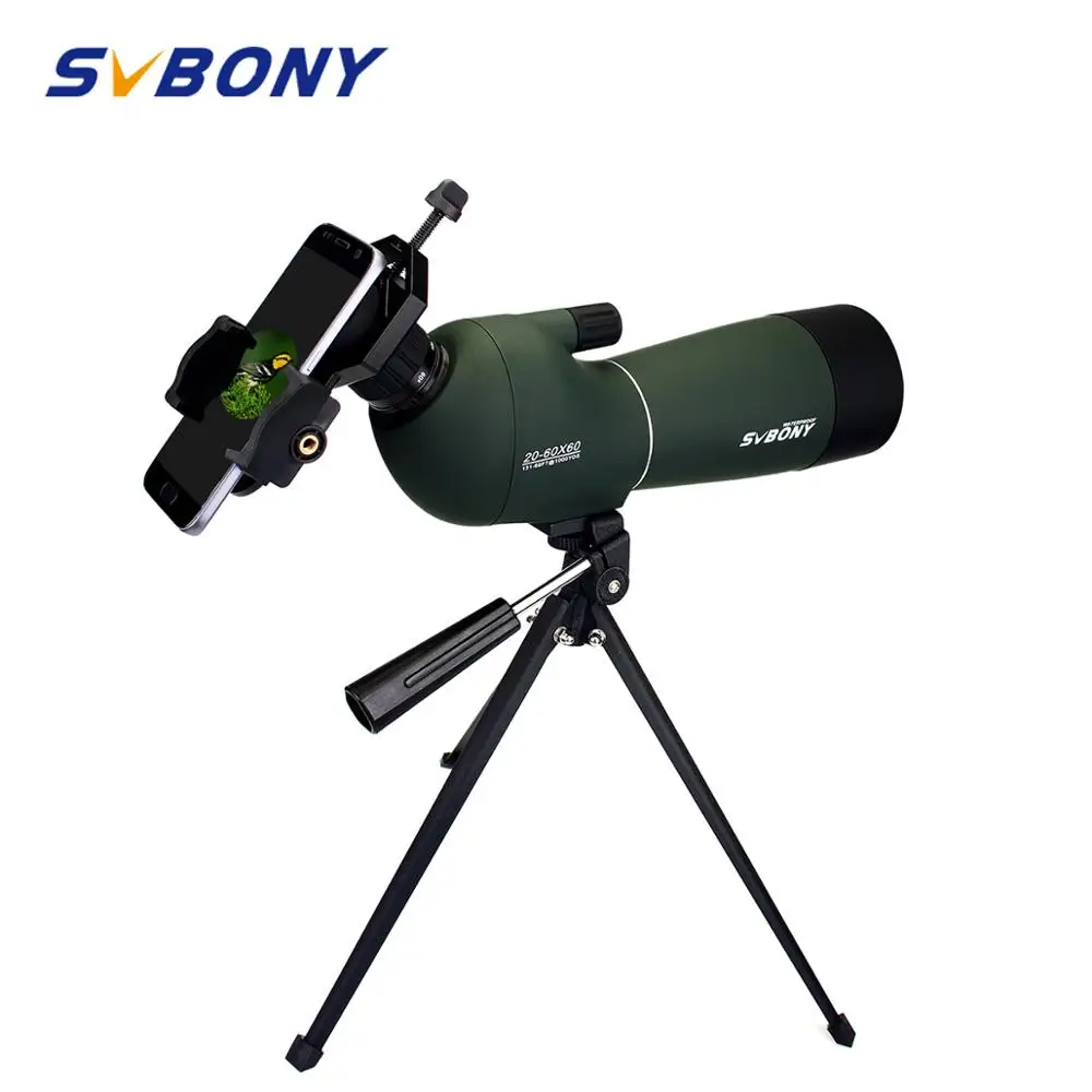 SV28 20-60x60 الإكتشاف نطاق التكبير أحادي الصيد تلسكوب Birdwatch و العالمي الهاتف محول جبل للماء SVBONY F9308 SV28 20-60x60 الإكتشاف نطاق التكبير أحادي الصيد تلسكوب Birdwatch و العالمي الهاتف محول جبل للماء SVBONY F9308