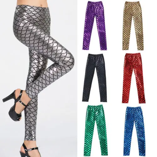 

Fashion 2015 Fit Hot Womens Fashion Scale Fish Leggings Mermaid Skinny Stretch Pants Trousers