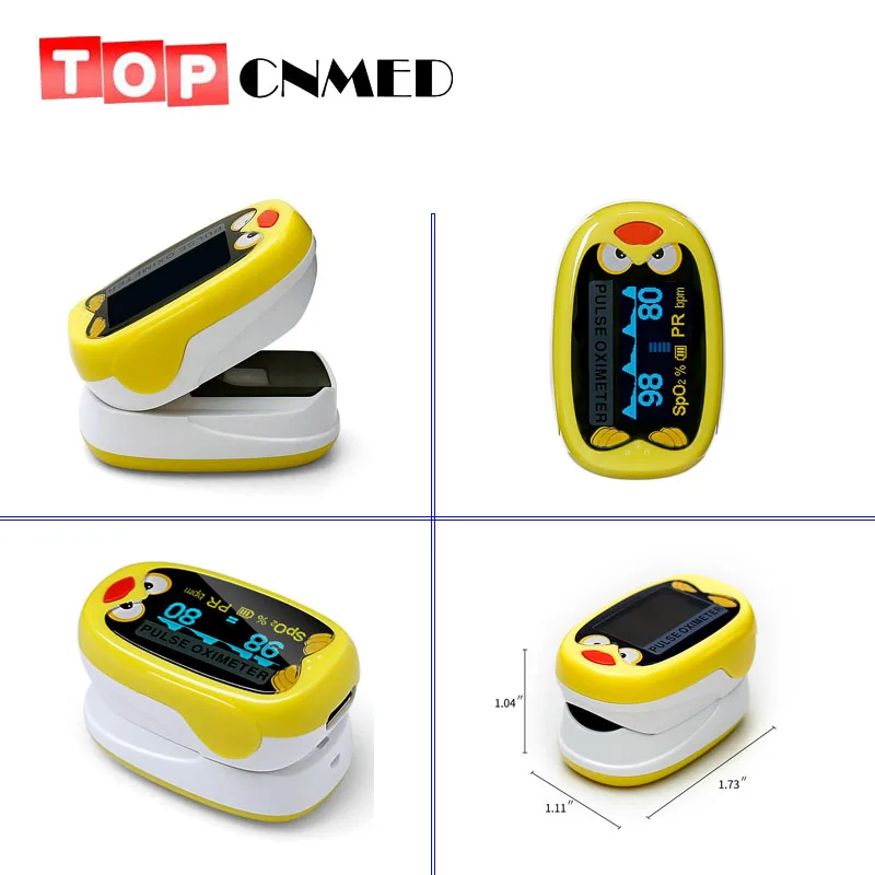 

OLED Pediatric Pulse oximeter for Child Kids 1-12 years old SPO2 Blood Oxygen Monitor with Rechargeable Battery
