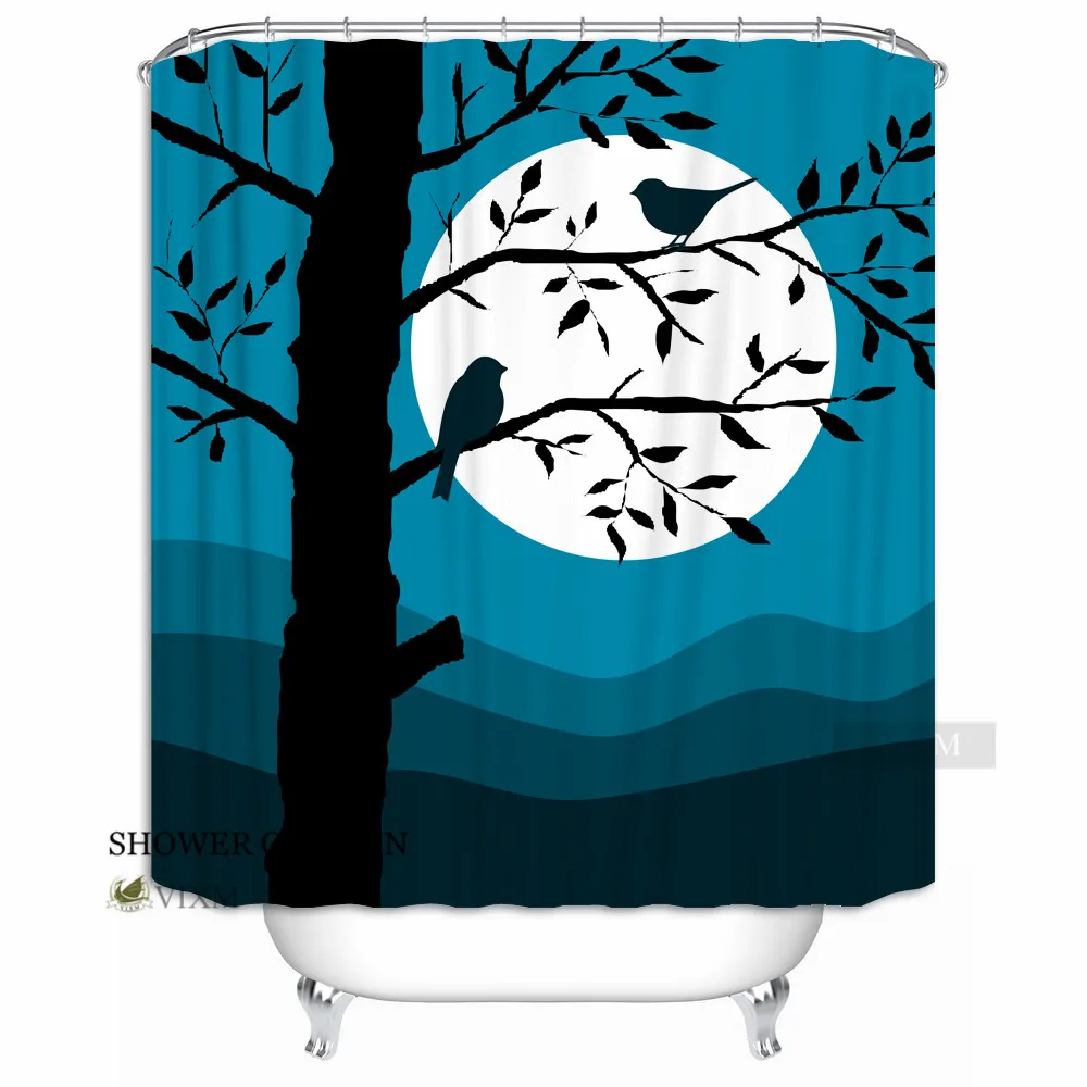

Vixm Home Curtain of Night Fabric Shower Curtain Bird is in the Branch Customized Bath Curtains for Bathroom