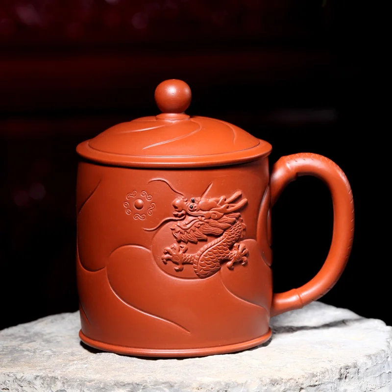 

Yixing purple sand cup TaoYuan Undressed ore pure manual health cover cup of tea Zhu mud Dragon bead paragraph 2