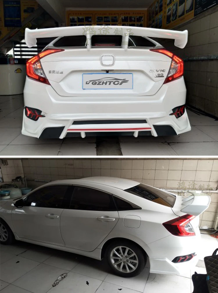 Подходит для HONDA CIVIC 1O GEN 2016 RS задний спойлер из углеродного волокна крыло|Спойлеры