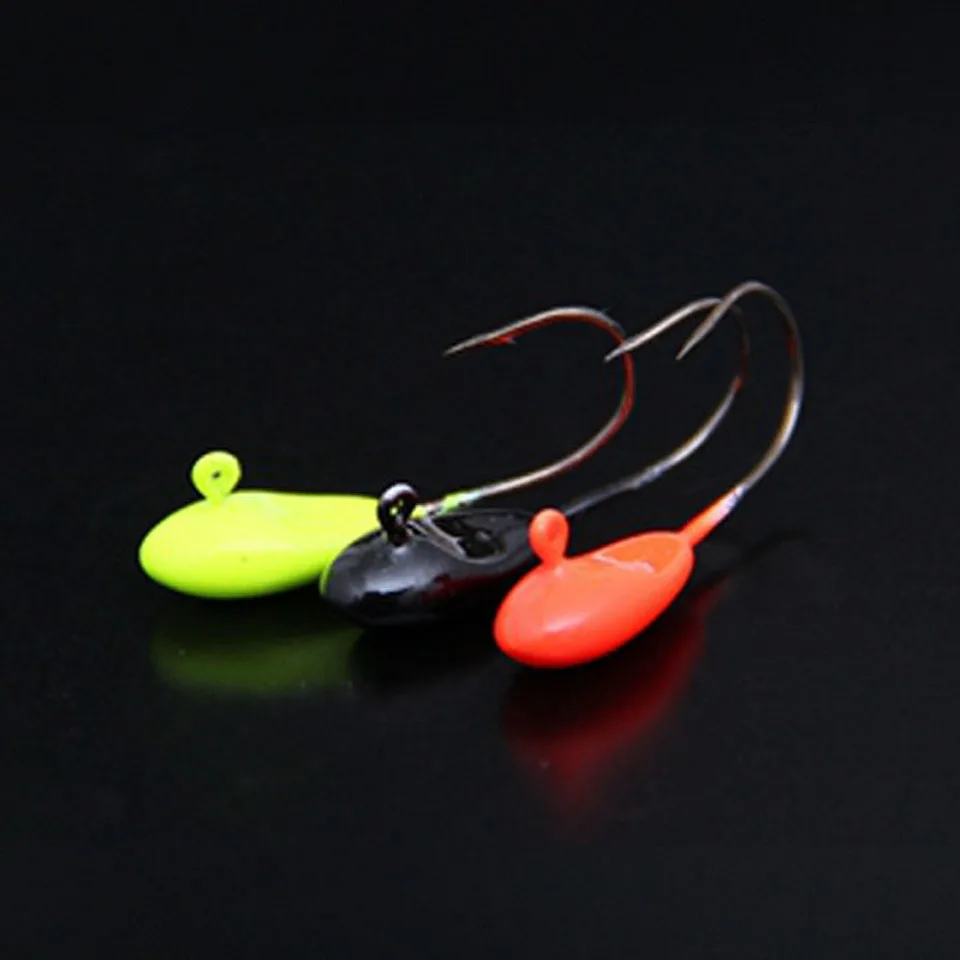 10PCS/Lot Soft Bait Metal Jig Sharp Jig Hook 1.1g 22mm Hook Lure Lead Jig Head Hooks Fishing Tackle Fishing Hooks Pesca