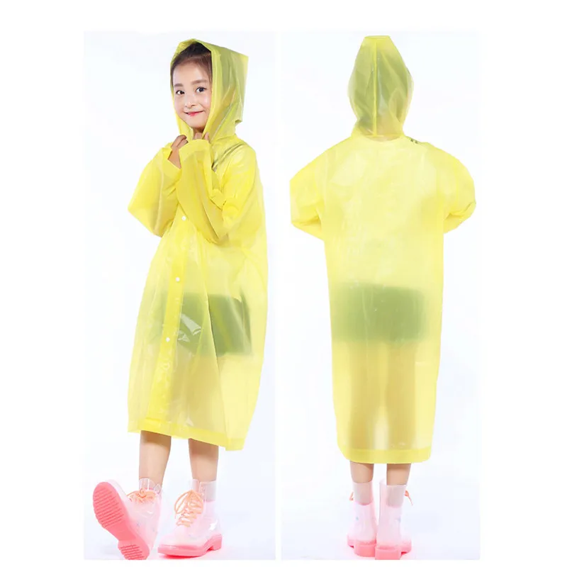 Children's raincoat 1PC Portable Reusable Raincoats Children Rain Ponchos For 6-12 Years Old #4J03 (5)
