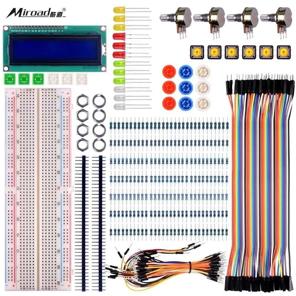 Miroad Basic Starter Kit with LCD Screen Module Breadboard,Resistors