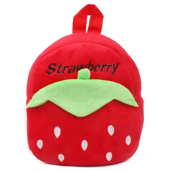 

HOT SALE Cute baby bag 1-2-3 year old cartoon Strawberry backpack baby girl boy Plush bag good for children gift shool bag