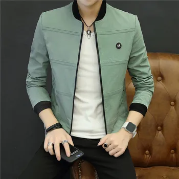 

2019 Spring and Autumn Casual Solid Color Slim Fashion Baseball Jacket Men's Jacket Brand Clothing Men's Street Coat M-4XL