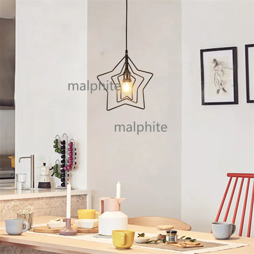 

American Bar Retro Iron Pendant Lamp Coffee Shop Simple Decor Pendant Lights Living Room Bedroom Hanging Lamp Loft Light Fixture
