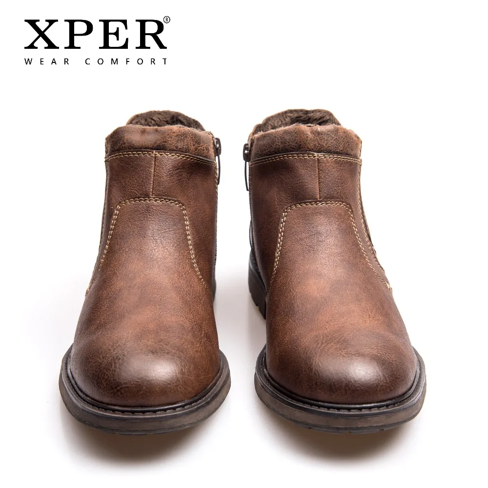 XPER/брендовые модные кожаные ботинки Челси мужская осенне зимняя обувь в стиле