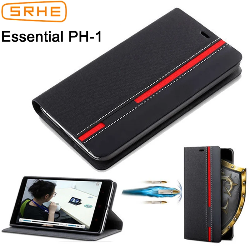 

SRHE Essential PH-1 Case Cover For Essential PH 1 Flip Leather Silicone Back Case For Essential PH-1 Cover With Card Slot Holder