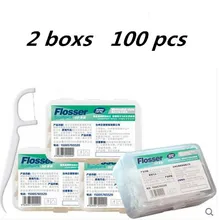 100 шт.(2 коробки) уход за полостью рта зубные Вышивка Крестом Нить Палочки S Вощеная Зубы Зубочистки stick Вышивка Крестом Нить ERS Межзубные щётки Зубы Придерживайтесь Вышивка Крестом Нить Палочки