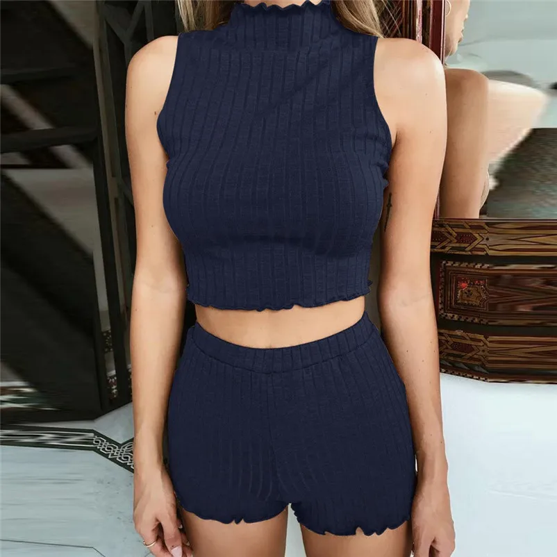 New fashion Two piece set tracksuit for women Sweatshirt Pants Sets Sport Sleeveless Wear Casual Suit chandal mujer 3D05 (12)