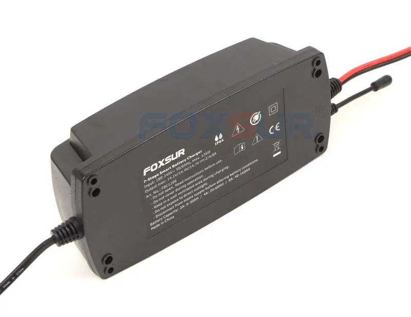 FOXSUR 12V 2A 4A 8A 7-stage smart Battery Charger, GEL WET AGM Battery type & Charge current selectable, Car battery charger FOXSUR 12V 2A 4A 8A 7-stage smart Battery Charger, GEL WET AGM Battery type & Charge current selectable, Car battery charger