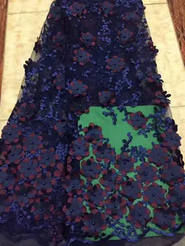 

2017 Latest French Nigerian Laces Fabrics High Quality With beads Tulle African Laces Fabric Wedding African French Tulle Lace