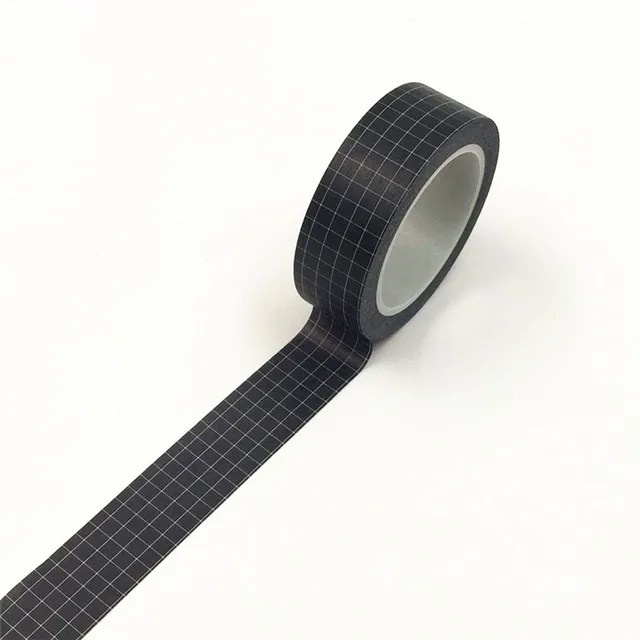 10M Black and White Grid Washi Tape Japanese Paper DIY Planner Masking Tape Adhesive Tapes Stickers Decorative Stationery Tapes