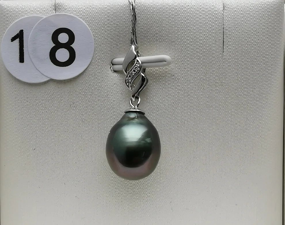YS 925 пробы серебро 10-11 мм Настоящее натуральное Tahitian жемчуг кулон ожерелье ювелирные изделия