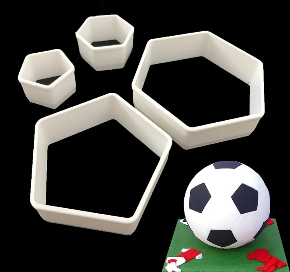 APRICOT 4pcs/set Football Shape Cake Fondant Cutter Cake Mold Fondant