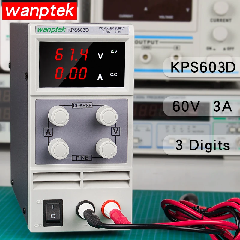 

New Mini 60V 3A LED Display Adjustable Switching Regulator DC Power Supply KPS603D Laptop Repair Rework 110v - 220v