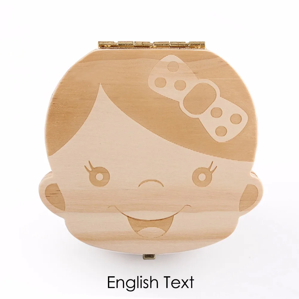 Portuguese Greek Natural Wooden Baby Boy Girl Fallen Tooth Box Storage Wood Case Save Milk Teeth Collection Organizer Holder best newborn photography