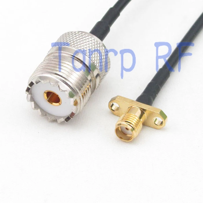 

50CM Pigtail coaxial jumper cable RG174 extension 20in UHF female SO-239 to SMA female with 2 hole panel RF connector adapter