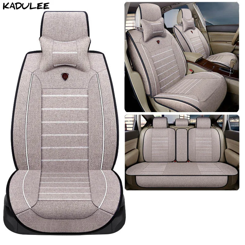 KADULEE flax car seat cover for kia ceed rio 3 4 soul spectra cerato niro sportage 3 4 rio k2 Auto accessories car-styling - Название цвета: beige VTI