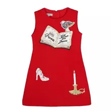2017 New Cotton Little Girl Print Wedding Dress Europea Fashion Style Girls Dress With Tulle Baby