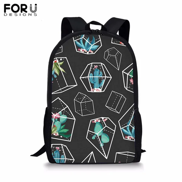 FORUDESIGNS/Эксклюзивный Рюкзак для подростков девочек и мальчиков Прохладный полосой решетки школьная сумка Детская BookBag Рюкзак Mochila - Цвет: CDYHQ0169C