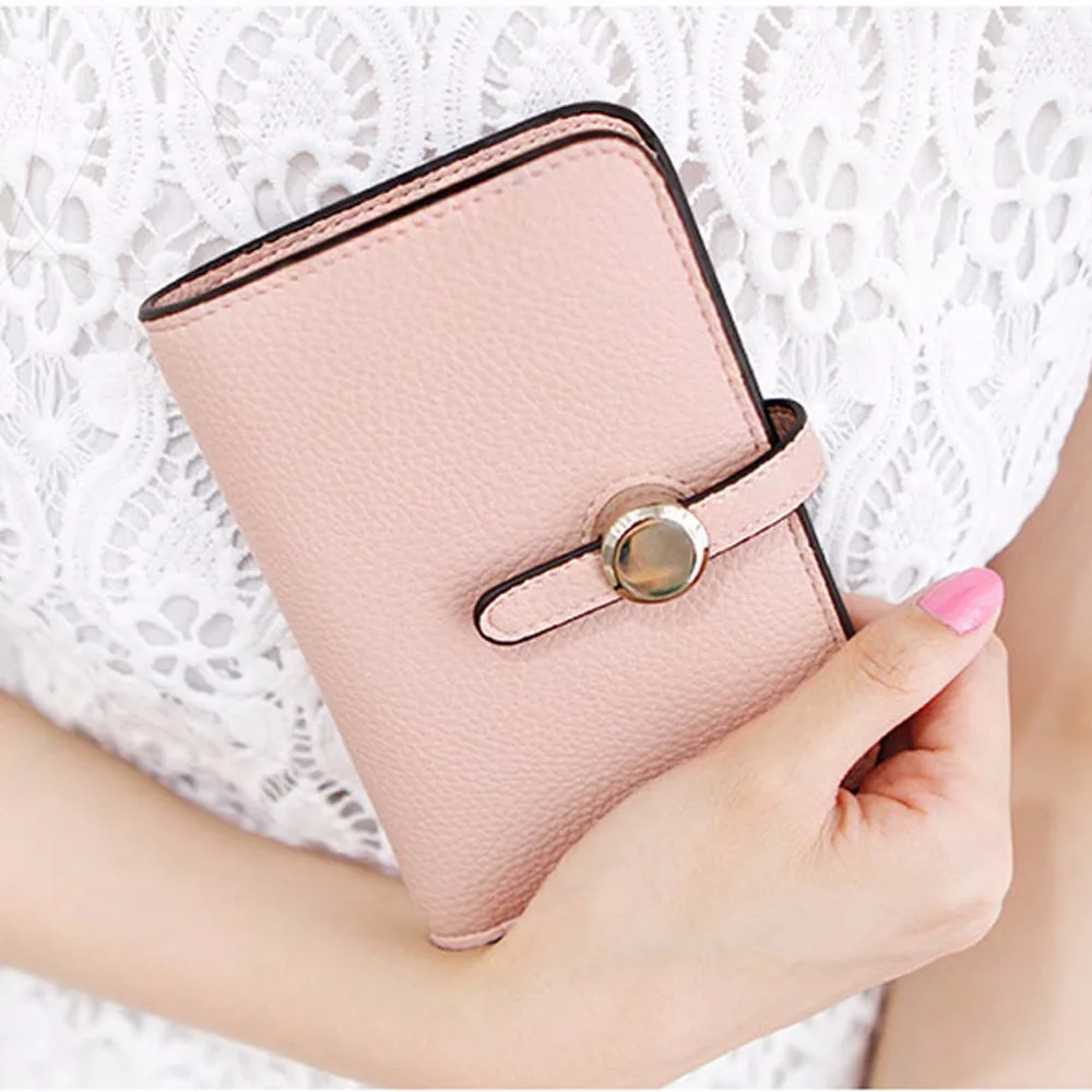

2016 New Fashion,Wallet Women Purse Drawstring PU Leather High Quality Short Wallets Handbag Card Pack Coin Purses Bag Bolsos
