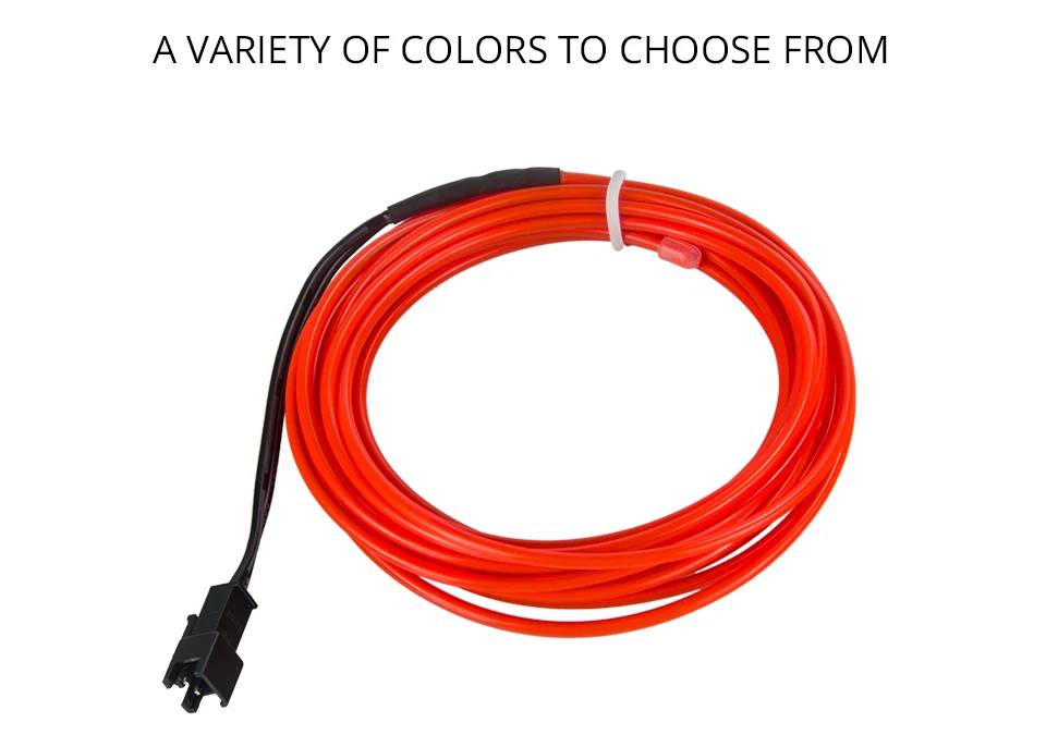 LED Car Styling Red color 1M 2M 3M 4M 5M Ambient Light Flexible Neon Strip led Car Interior Lights Trim El Cold Light 5V (5)